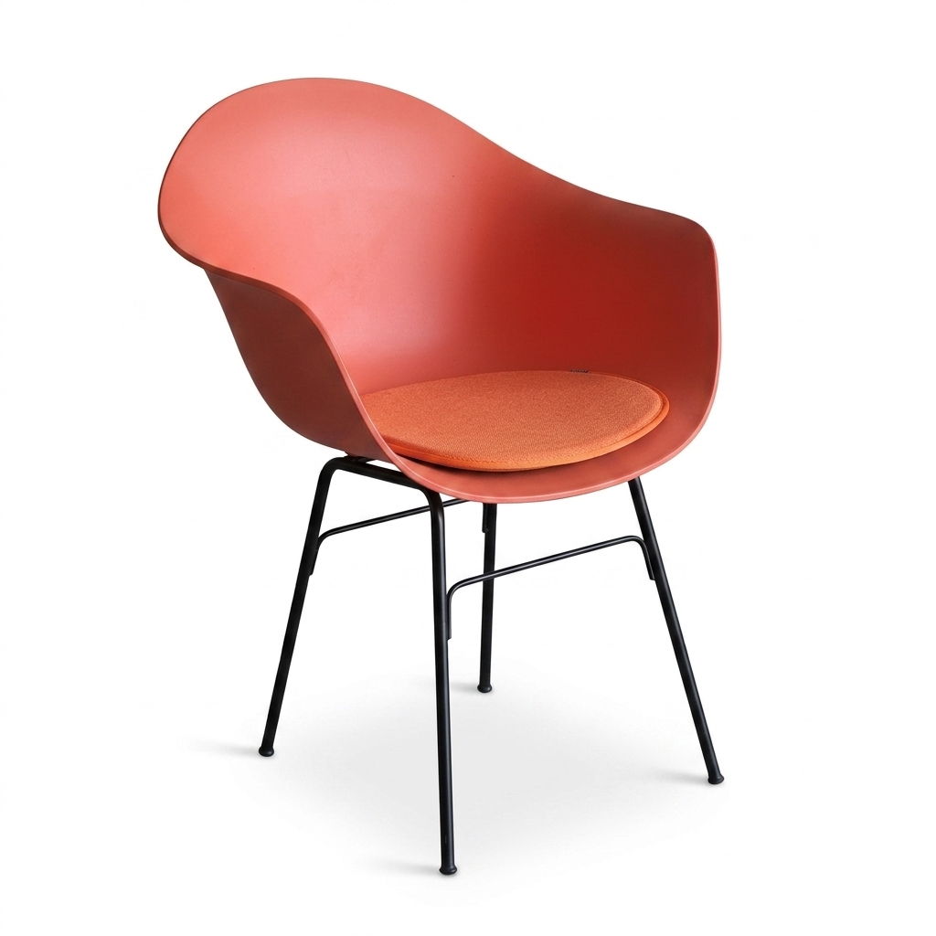 Kunstlederstuhl, Sessel, Stuhl, orange, Bodenstützen-Sessel